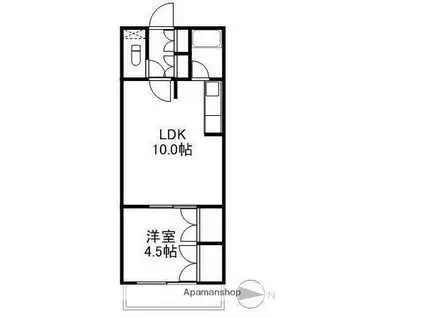 プラムハイツ(1LDK/2階)の間取り写真