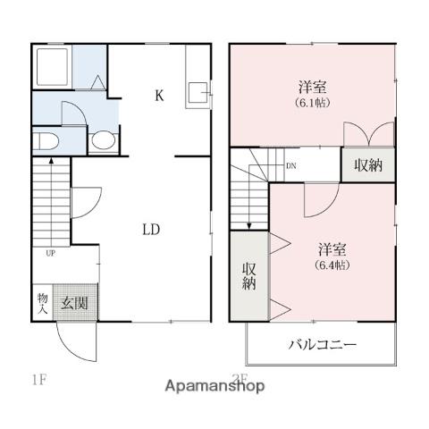 フローラルパレス桜梅(2LDK/2階)の間取り写真