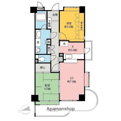 ウィンベルコーラス前橋第一(2LDK/3階)の間取り写真