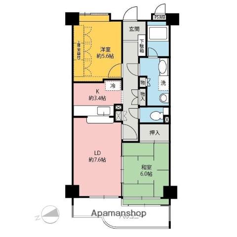 ウィンベルコーラス前橋第一(2LDK/2階)の間取り写真