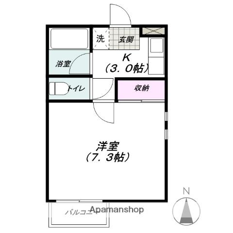 シティハイツランA・B・C(1K/1階)の間取り写真
