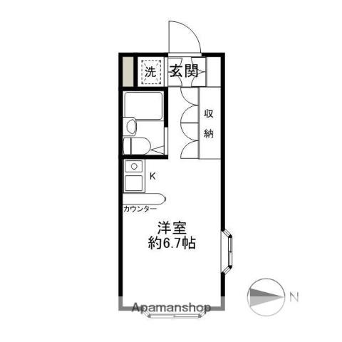 ベルピアドリーム吉岡(1K/1階)の間取り写真