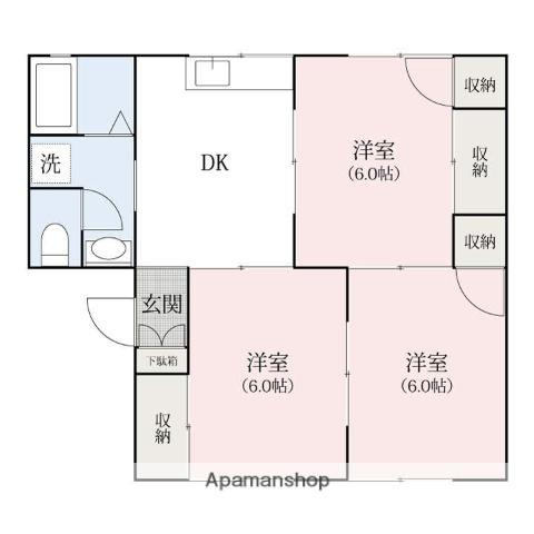 スプリングすぐろA・B(3DK/1階)の間取り写真