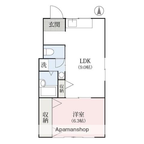 グリーンヒル天大(1LDK/1階)の間取り写真