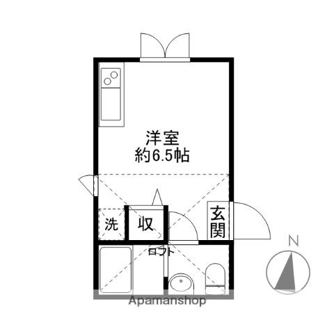 プリマ前橋弐番館(ワンルーム/1階)の間取り写真