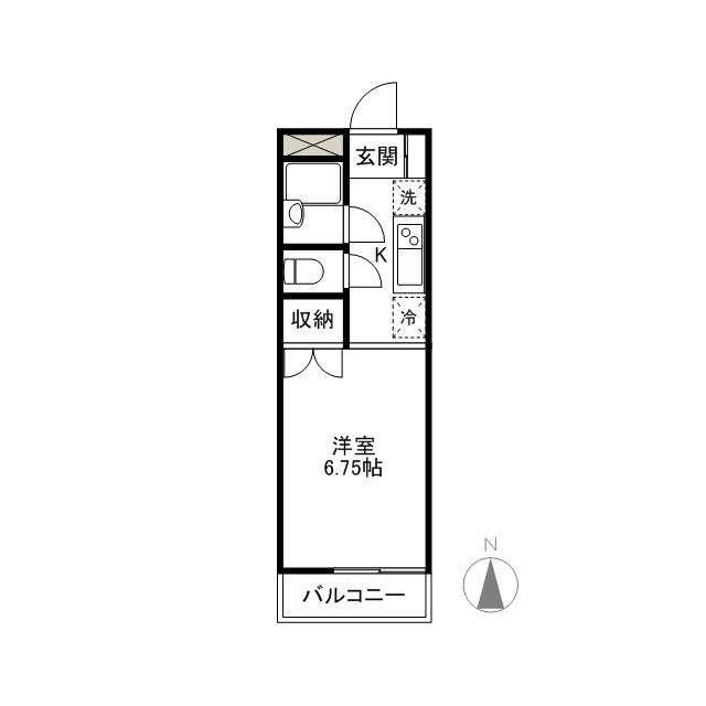 ΑNEXT前橋第4(1K/2階)の間取り写真