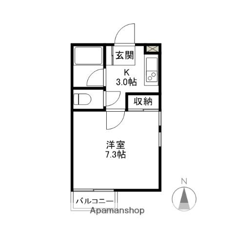 シティハイツセントポーリア(1K/1階)の間取り写真