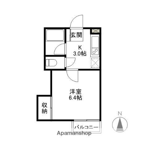 シティハイツセントポーリア(1K/1階)の間取り写真