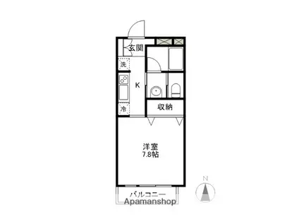 ΑNEXT前橋第12(1K/2階)の間取り写真