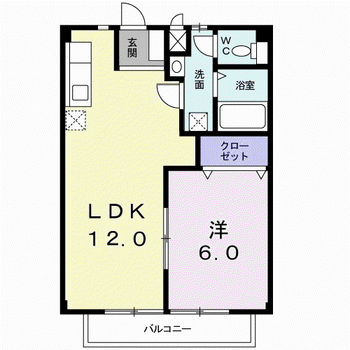 ガーデンヒルズⅢ(1LDK/2階)の間取り写真
