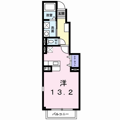 ソルジェンテB (ワンルーム/1階)の間取り写真