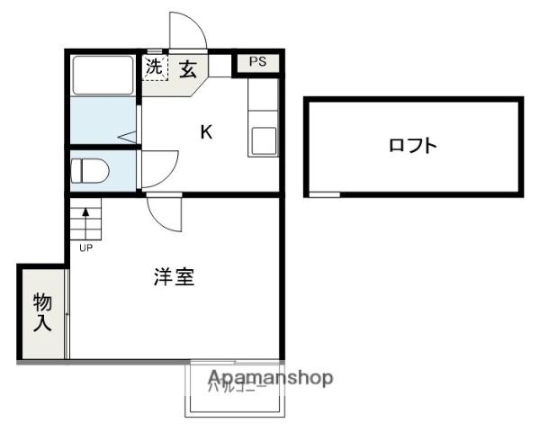 ルースレジデンツァ(1K/2階)の間取り写真
