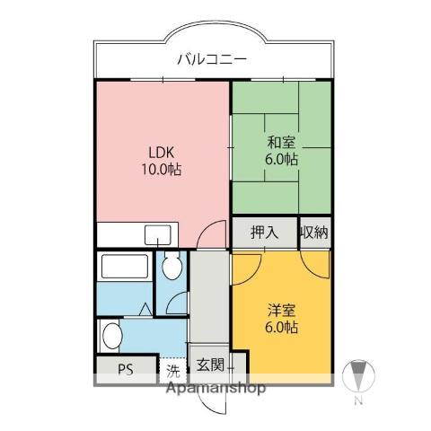 第一戸塚マンション(2LDK/2階)の間取り写真