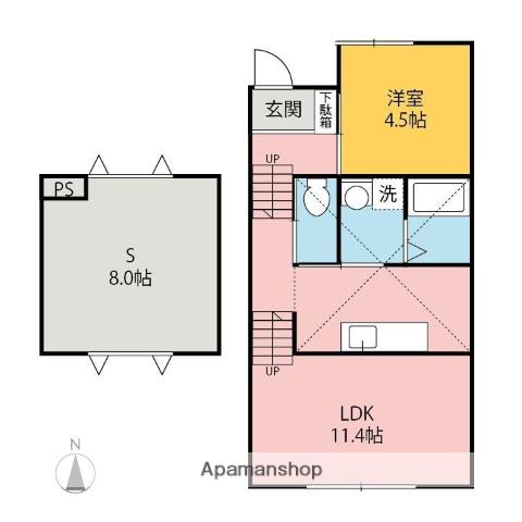 パーチェ若宮(1SLDK/1階)の間取り写真