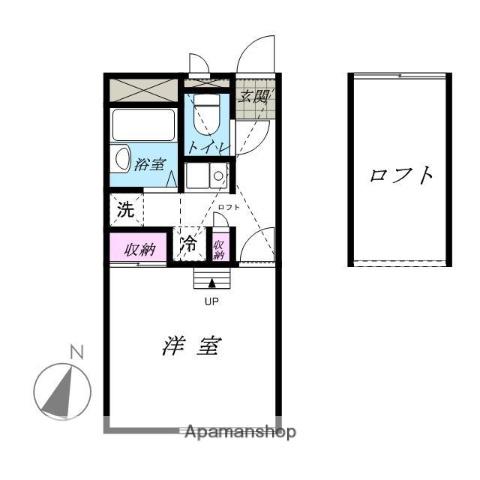 プランドール前橋(1K/2階)の間取り写真