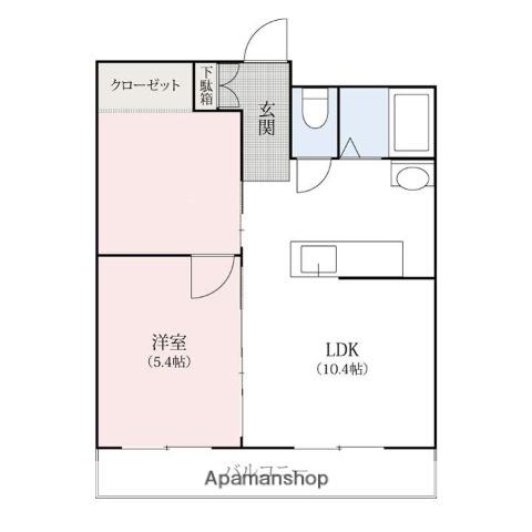 ダイヤフレア西片貝(1LDK/2階)の間取り写真