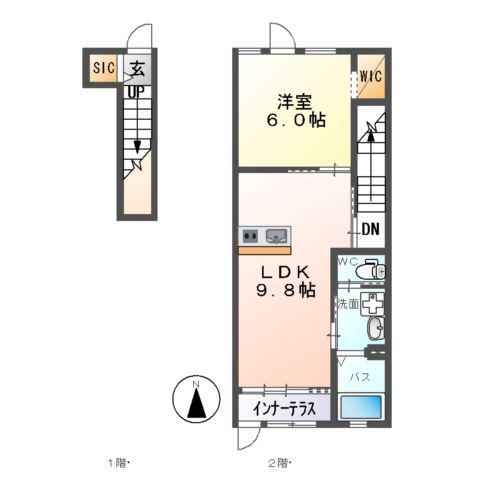 ドリームストーン(1LDK/2階)の間取り写真