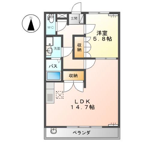 ピュアステージ(1LDK/1階)の間取り写真