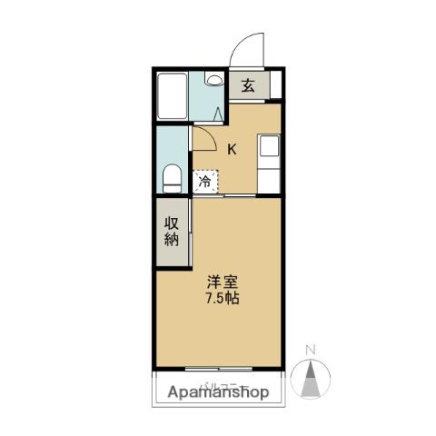 アルモニーしのだⅠ(1K/1階)の間取り写真