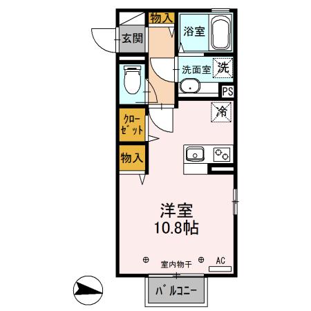 FLORAL NAKAJIMAⅡ(ワンルーム/2階)の間取り写真