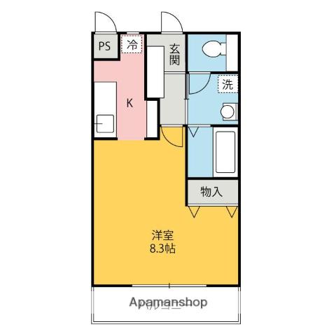 エストゥディオ・K(1K/3階)の間取り写真