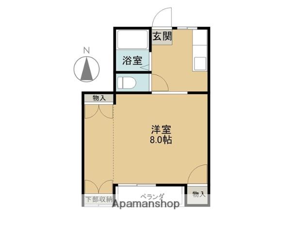 ユートピア富士見(1DK/1階)の間取り写真
