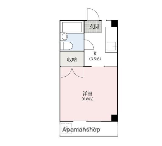 ロイヤルマンション前橋(1K/1階)の間取り写真