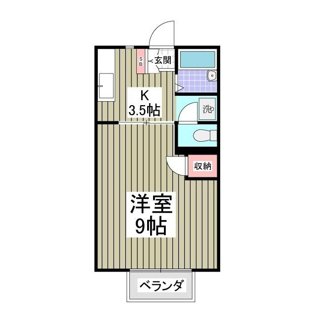 パステルハイツ(1K/2階)の間取り写真