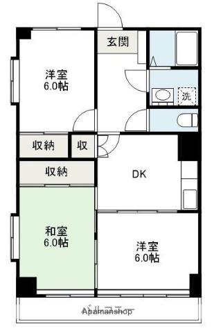 南部ハイツ(3DK/2階)の間取り写真