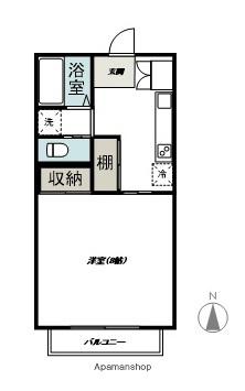 メゾン・ド・荒牧(1K/2階)の間取り写真