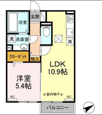 アメージングベルテ(1LDK/1階)の間取り写真