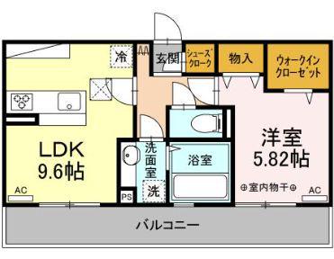 ルミエール(1LDK/1階)の間取り写真