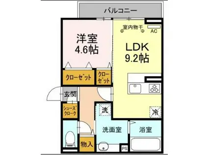 D-ROOM紅雲町A(1LDK/2階)の間取り写真