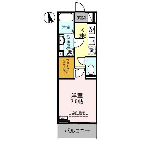 D-ROOM千代田町(1K/2階)の間取り写真
