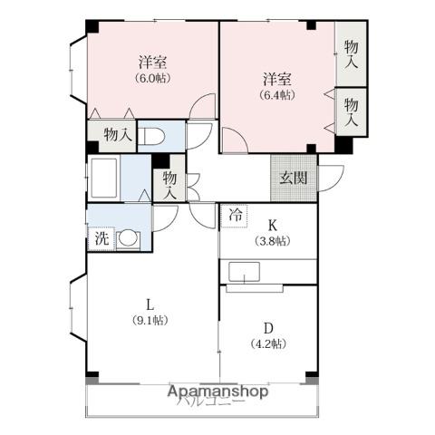 フィールドコスモ(3LDK/1階)の間取り写真