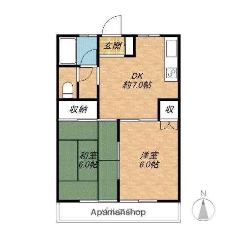 リバーサイド真塩(2DK/2階)の間取り写真