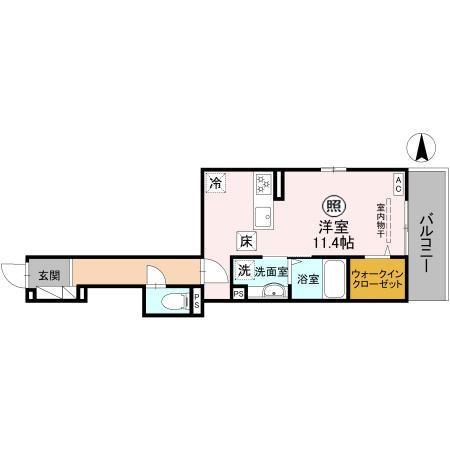 LA MAISON 表町(ワンルーム/1階)の間取り写真