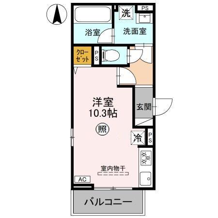 LA CHANCE(ワンルーム/3階)の間取り写真