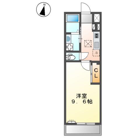 ヴィラソレイユA(1K/1階)の間取り写真