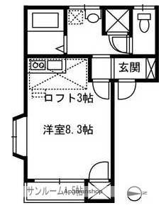 ソニックシティ(ワンルーム/2階)の間取り写真
