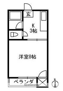 ジュピター(1K/2階)の間取り写真