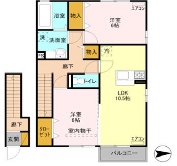 サンライトレジデンス(2LDK/2階)の間取り写真