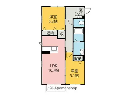 メゾン清里三番館(2LDK/2階)の間取り写真
