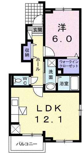 アステール(1LDK/1階)の間取り写真