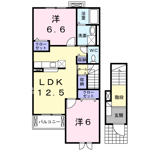 グランド・ファミーユ(2LDK/2階)の間取り写真
