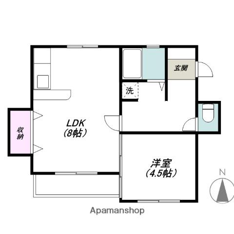 フォートレス北棟(1LDK/2階)の間取り写真