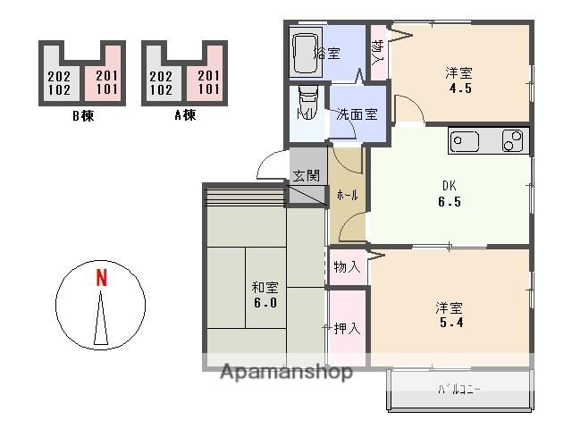 シャルマンハイツ A(3DK/1階)の間取り写真