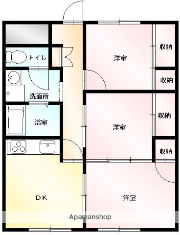 ブロードマンション(3DK/1階)の間取り写真