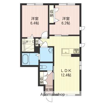 メタリカC(2LDK/1階)の間取り写真