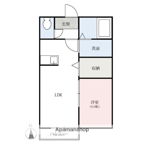 メゾン・ジュネス(1LDK/2階)の間取り写真